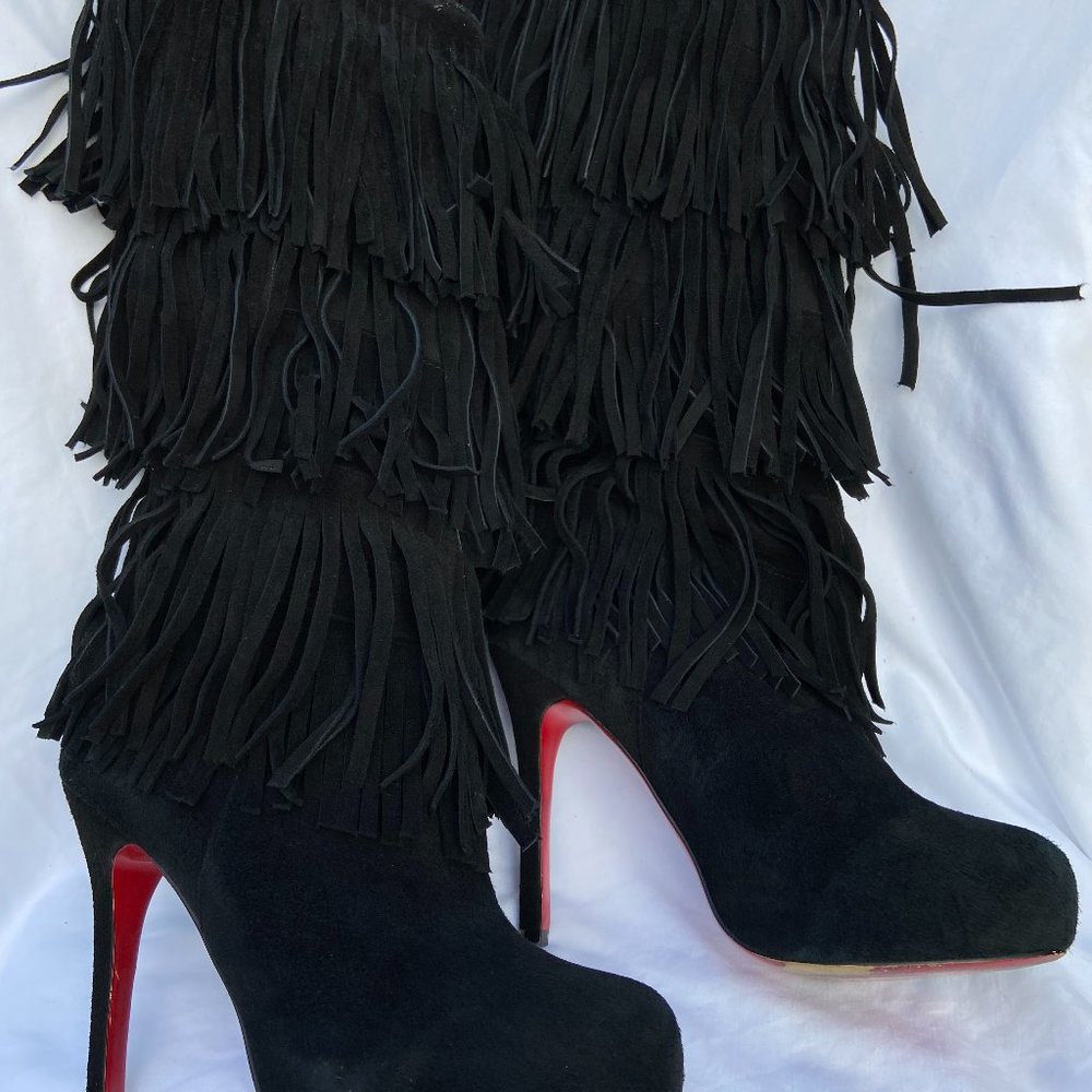 COPY - Christian Louboutin Black Suede Boots Size 36